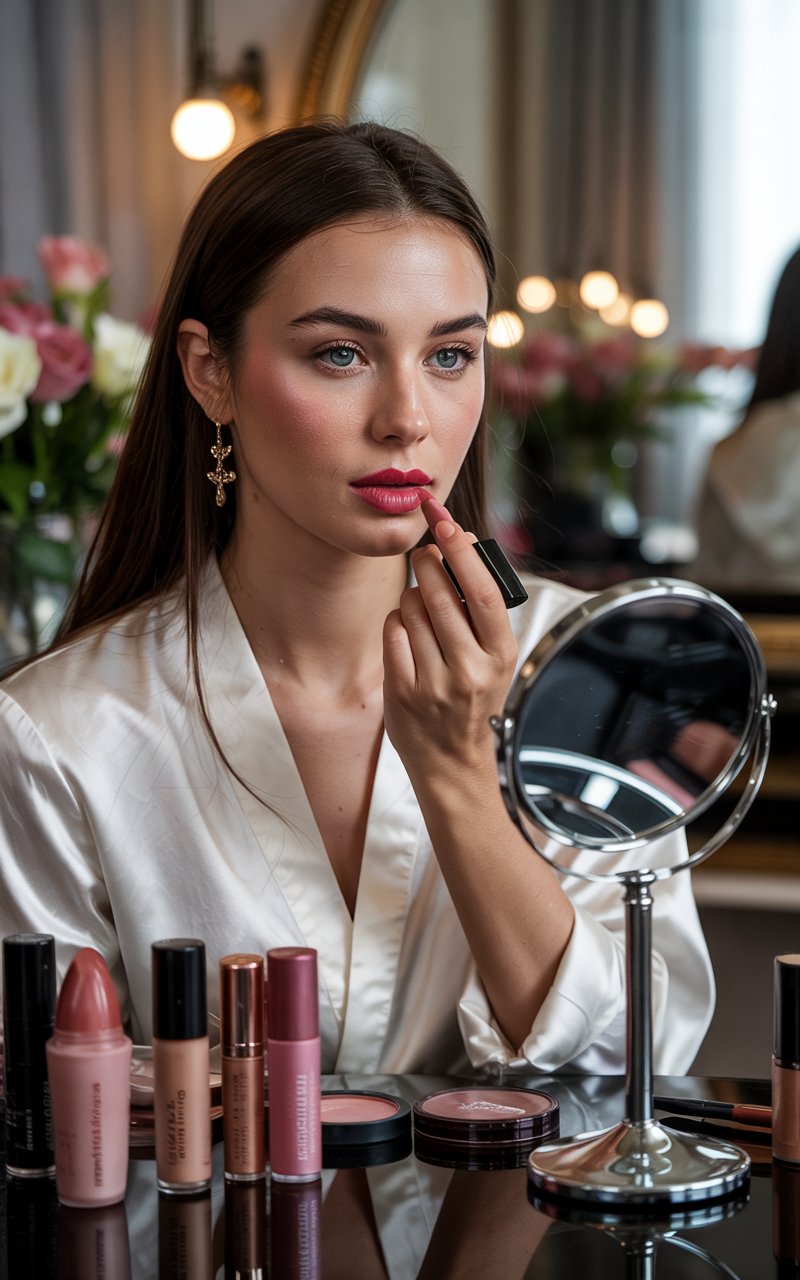 Crafting Confidence Through Every Shade beauty banner featuring premium makeup products