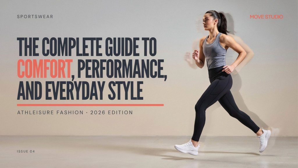 Sportswear fashion outfit with leggings, sneakers, and performance clothing